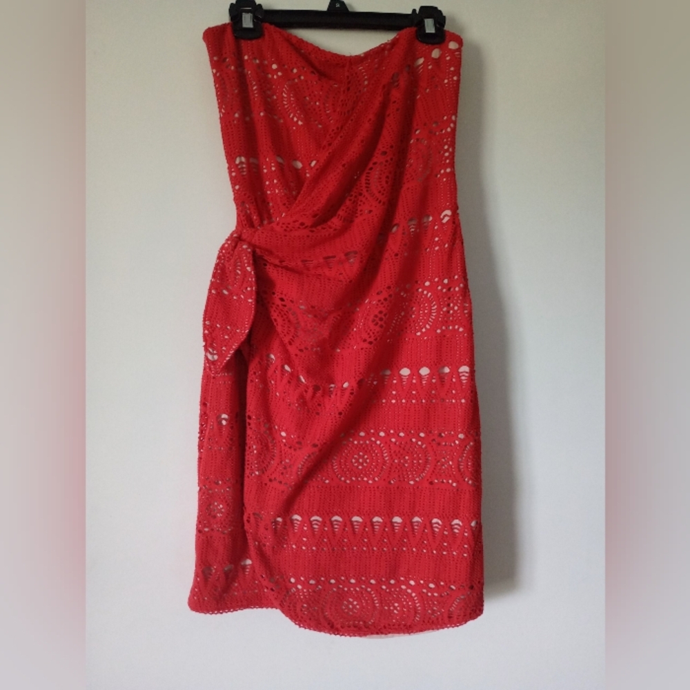 Free People Strapless Red Dress XS